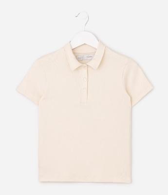 Blusa Infantil Baby Look com Gola Polo – Tam 5 a 16 Anos
