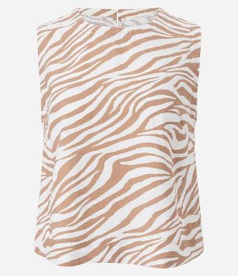 Blusa em Viscose com Alça Larga e Estampa Animal Print