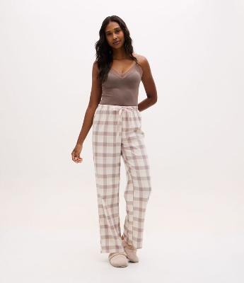 Calça de Pijama em Flanela com Estampa Xadrez