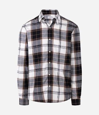 Camisa Manga Longa em Flanela e Estampa Xadrez