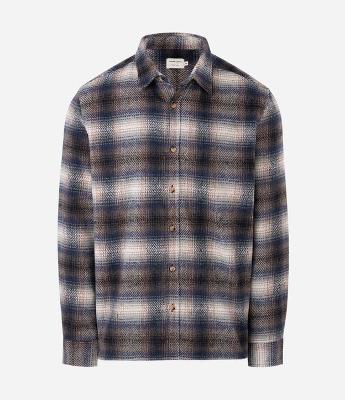 Camisa Manga Longa em Flanela Escovada e Estampa Xadrez