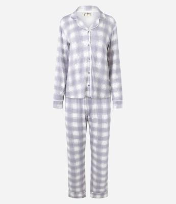 Pijama Americano em Viscolycra com Estampa Xadrez