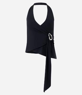 Blusa Frente Única com Faixa Lateral e Aviamento Metálico