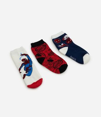 Kit 03 Pares de Meias Infantil Homem Aranha – Tam 19 a 34