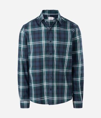 Camisa Manga Longa em Flanela e Estampa Xadrez