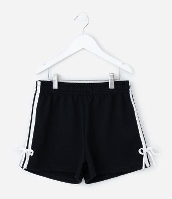 Short Infantil Moletom com Listra Lateral – Tam 5 a 14 Anos