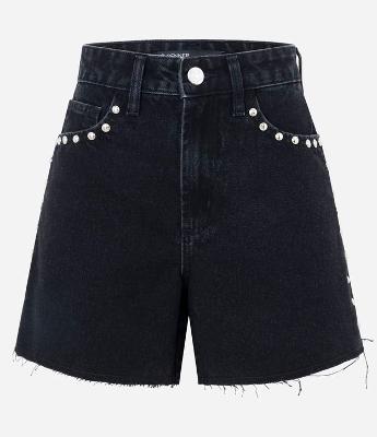 Short Mom em Jeans com Cintura Alta e Tachas