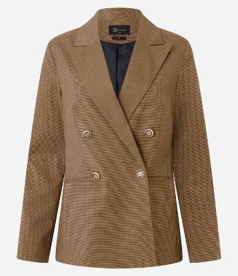 Blazer Alfaiatado com Estampa Mini Xadrez