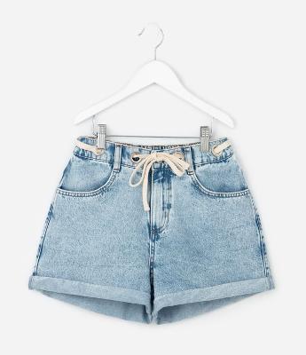 Bermuda Infantil Jeans com Barra Dobrada – Tam 5 a 14 Anos