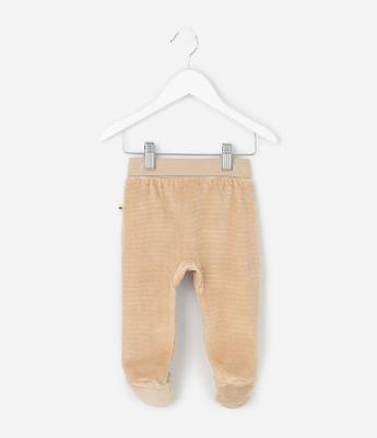 Calça Infantil com Pé Bordado Urso – Tam 0 a 18 Meses