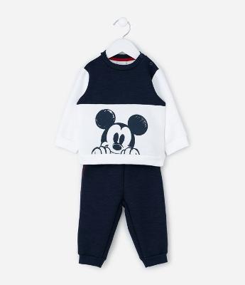 Conjunto Infantil Casaco e Calça com Estampa Mickey Mouse – Tam 0 a 18 Meses