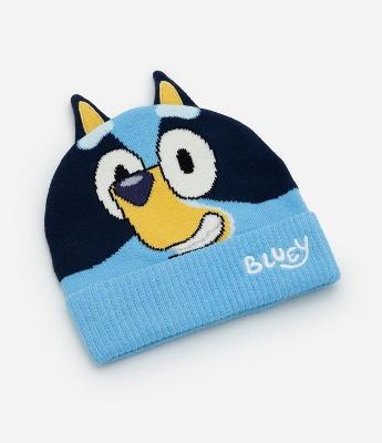 Touca Infantil em Tricô Bluey com Orelhas 3D – Tam U