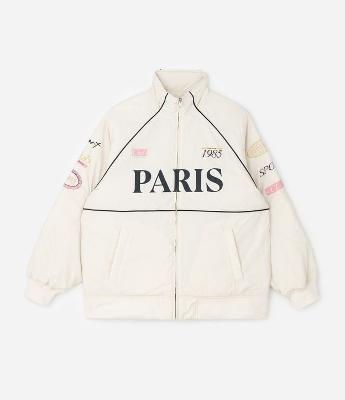 Jaqueta Bomber Oversized em Microfibra com Lettering Curve & Plus Size