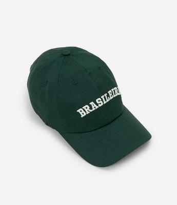 Boné em Sarja com Lettering Brasileira Bordado Curve & Plus Size