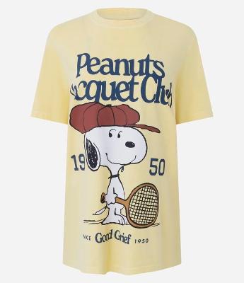 Camiseta em Algodão com Estampa Snoopy Raquet Club