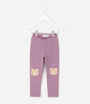 Calça Infantil Legging com Urso no Joelho – Tam 1 a 6 Anos