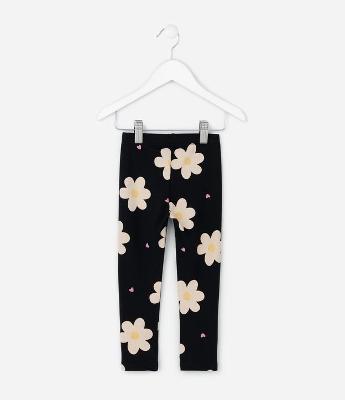 Calça Infantil Legging com Estampa Floral – Tam 1 a 6 Anos
