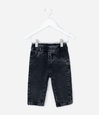Calça Infantil em Jeans com Cós Elástico – Tam 3 a 18 Meses