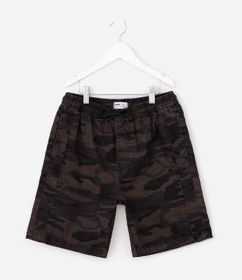 Bermuda Infantil Baggy Relaxed Camuflada – Tam 5 a 14 Anos