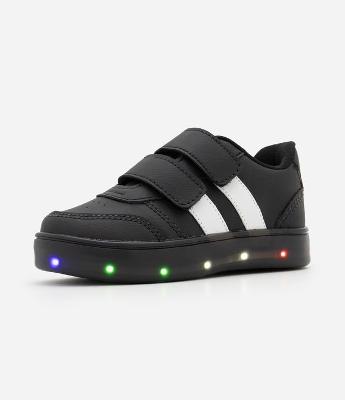 Tênis Infantil Casual com Velcro e Luzes LED – Tam 20 a 27
