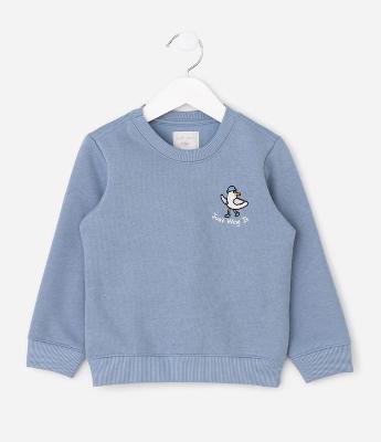 Casaco Infantil Fleece com Ave Bordado – Tam 1 a 6 Anos