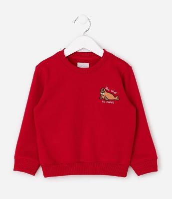 Casaco Infantil Fleece com Foca Bordado – Tam 1 a 6 Anos