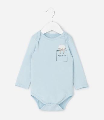 Body Infantil Manga Longa com Estampa Ovelha – Tam RN a 18 Meses