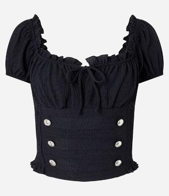 Blusa Corpete Ajustada com Detalhes Decorativos