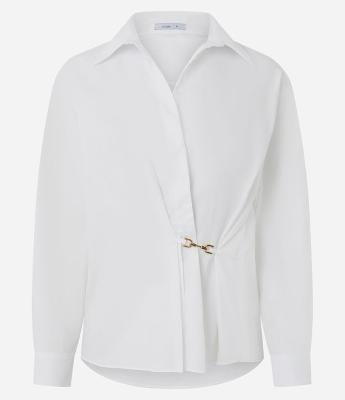 Camisa em Tricoline com Aviamento na Cintura