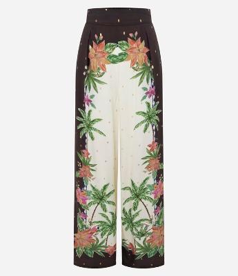 Calça Pantalona em Viscose com Estampa Floral