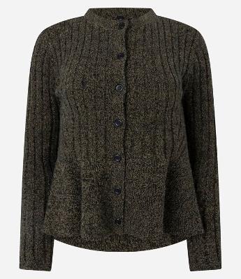 Cardigan Peplum em Tricô com Botões Frontais