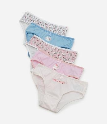 Kit 05 Calcinhas Infantil Slip Hello Kitty – Tam 4 a 14 Anos
