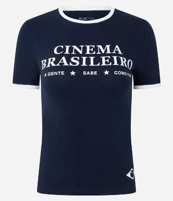 Camiseta em Algodão com Lettering Cinema Brasileiro