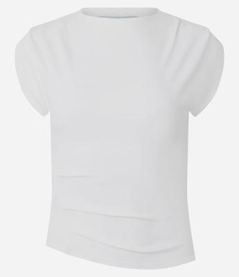 Blusa em Ponto Roma com Pregas no Ombro e Cintura