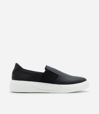 Tênis Slip On em Couro Napa