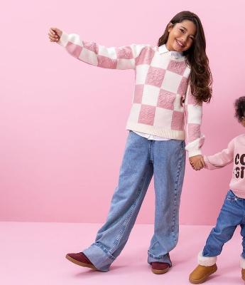 Calça Infantil Reta em Jeans com Barra Dobrada – Tam 5 a 16 Anos