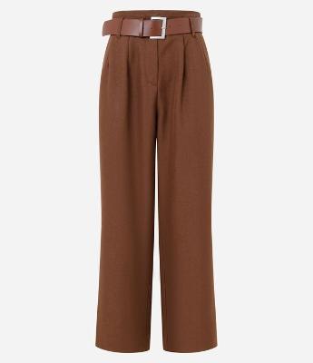 Calça Alfaiatada Lisa com Cinto