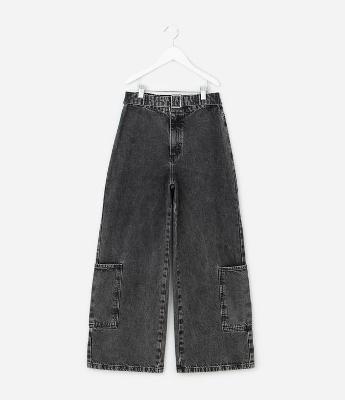 Calça Wide Leg Infantil em Jeans com Cinto e Fivela - Tam 5 a 16 Anos