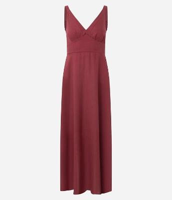 Vestido Longo em Viscolinho com Alça Larga