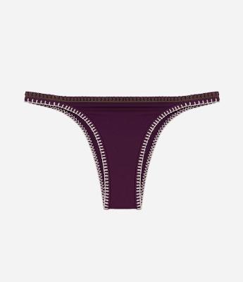 Biquini Calcinha String com Bordado Contrastante