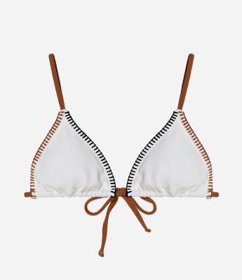 Biquini Top Cortininha com Pesponto Contrastante