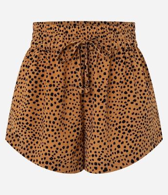 Saída de Praia Short com Estampa Animal Print