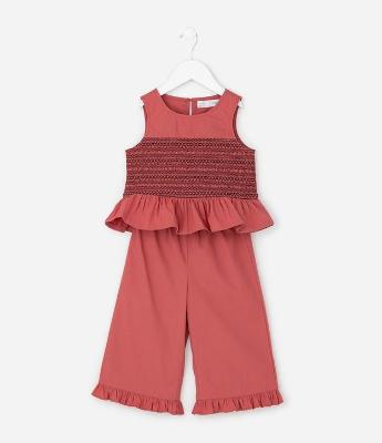 Conjunto Infantil Regata e Calça Wide Leg – Tam 1 a 6 Anos