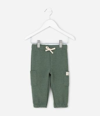 Calça Infantil de Moletom com Felpa - Tam 0 a 18 Meses