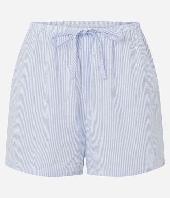 Short de Pijama em Tricoline com Listras Fio Tinto