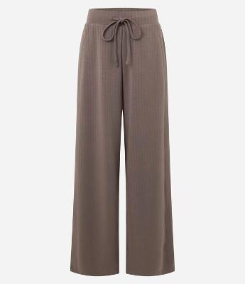 Calça Reta Moletom com Amarração no Cós