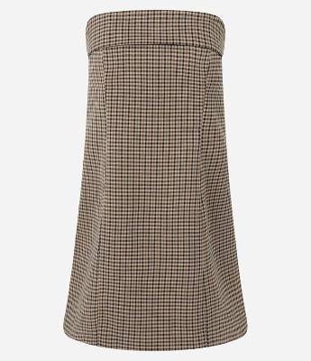 Vestido Curto Tomara que Caia Alfaiatado com Estampa Xadrez