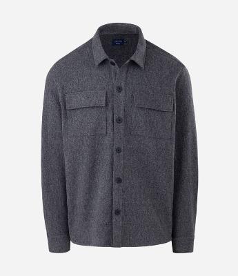 Camisa Overshirt Manga Longa em Polyvelour