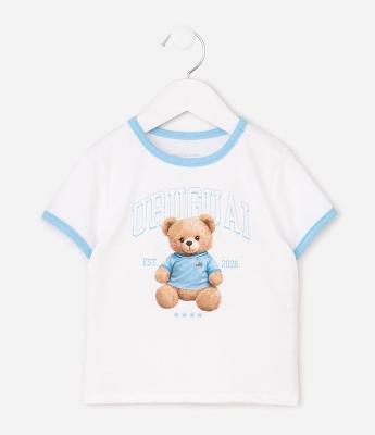 Camiseta Infantil Urso Uruguai - Tam 1 a 6 Anos