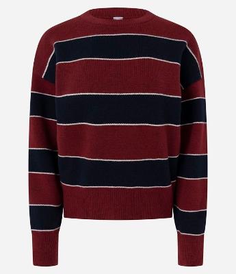 Blusa Manga Longa em Tricô Listrado